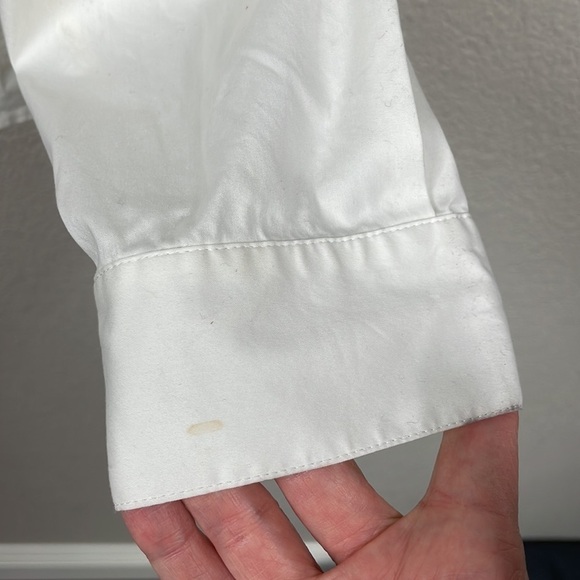 Lafayette 148 Pintuck Seams Ivory Career Button Front Dress Shirt Sz 14 - Picture 11 of 11